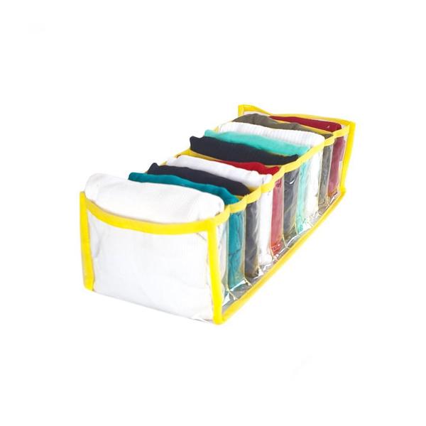 Imagem de Kit 4 Organizador De Gavetas Amarelo  10x34x10 11 Nichos