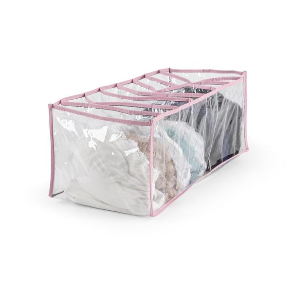 Imagem de Kit 4 Organizadores De Roupas Colmeia Para Camisetas, Bermudas, Shorts Tamanho M 16x20x40 PVC Lavável Com Viés