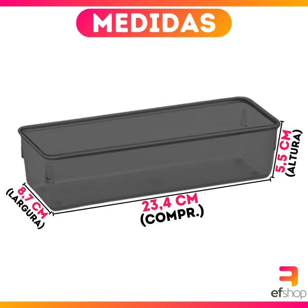 Imagem de Kit 4 Organizadores Multiuso Modular Gavetas  Acrílico Cristal Retangular Grande