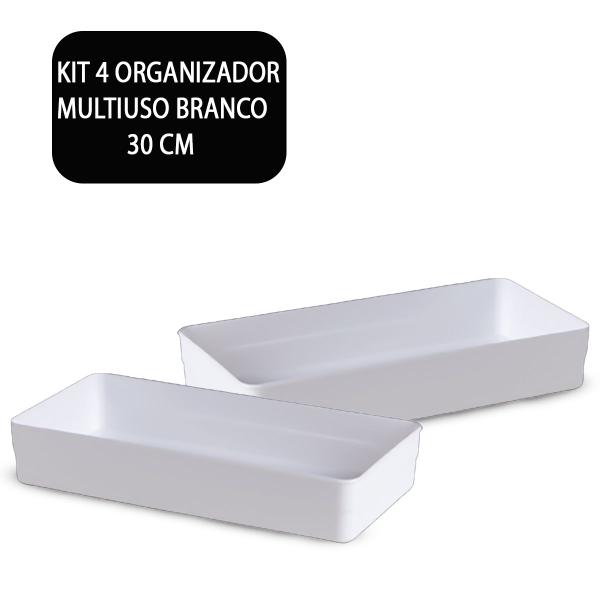 Imagem de Kit 4 Organizadores Multiuso Modulares p/ Gaveta Cozinha Armário