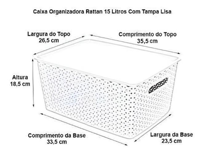 Imagem de Kit 4 Organizadores Rattan Grande Cesto Azul Com Tampa 36Cm