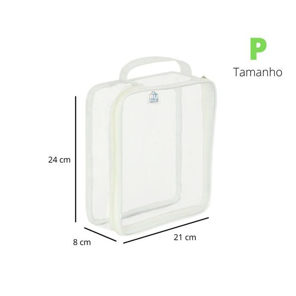 Imagem de Kit 4 Organizadores Roupas Transparente Resistente com Alça - Bubag!