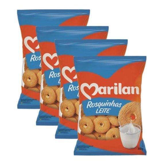 Imagem de Kit 4 Pacotes 350g de Rosquinha de Leite Marilan Biscoito