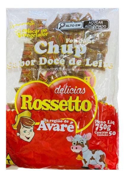 Imagem de Kit 4 pacotes Chup Doce de Leite  Rosseto 1,5kg c/ 50 un