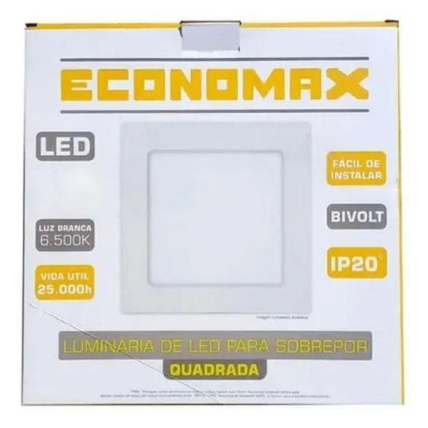 Imagem de Kit 4 Painéis Led Sobrepor 12W Quadrado Branco Frio Bivolt