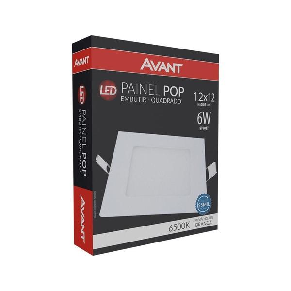 Imagem de Kit 4 Painel LED Plafon Embutir 6W Quadrado Branco Frio