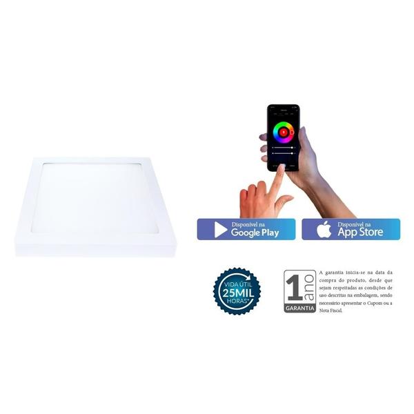 Imagem de Kit 4 Painel LED Plafon Sob Alexa Wi-Fi 18W 2700-6500k Avant