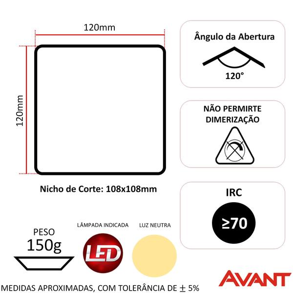 Imagem de Kit 4 Painel Plafon 18W Quadrado Embutir Borda Infinita 4000K