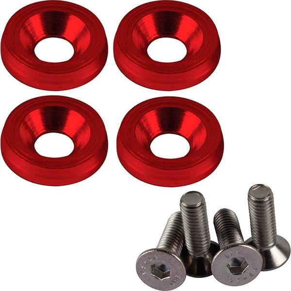 Imagem de Kit 4 Parafusos De Placa E 4 Argolas Vermelho Universal