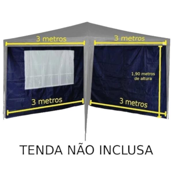 Imagem de Kit 4 Paredes Cor Azul para Gazebo Tenda 3x3 Metros  Mor 