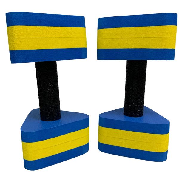 Imagem de Kit 4 Pares de Halteres Hidroginástica Em EVA 3 A 4 Kg DF4013-AZ Azul/Amarelo Dafoca Sports