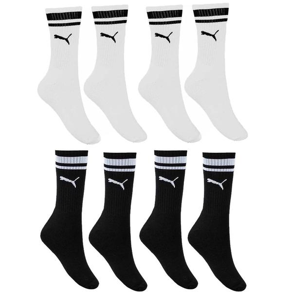 Imagem de Kit 4 Pares de Meia Puma Esportiva Cano Longo Feminina - Preto e Branco