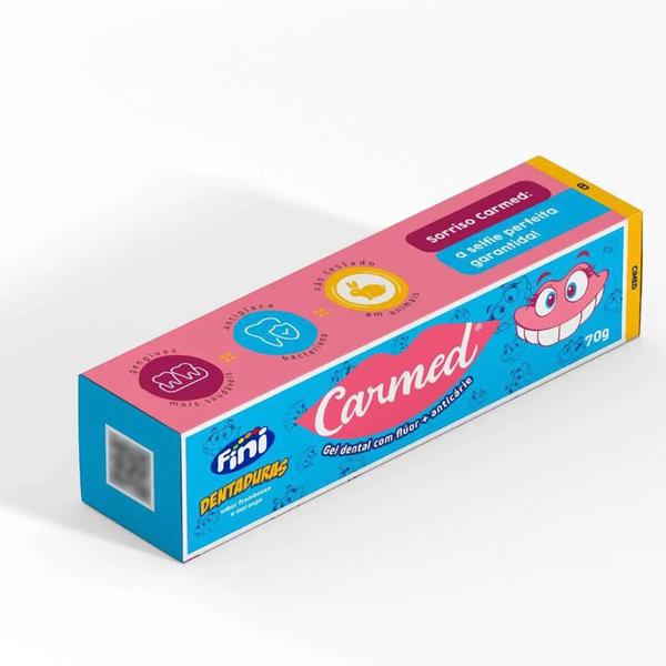 Imagem de Kit 4 Pasta de Dente Fini Dentadura Creme Dental Gel 70g com Flúor Carmed