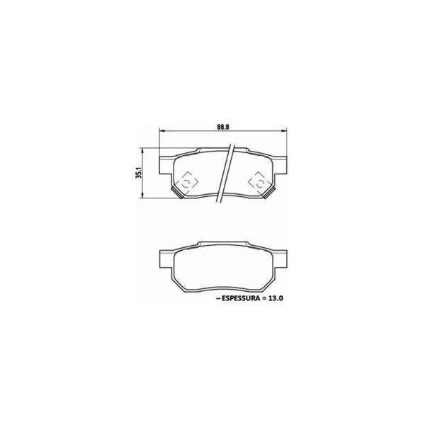 Imagem de Kit 4 Pastilha Freio Tras. Honda City Civic Prelude