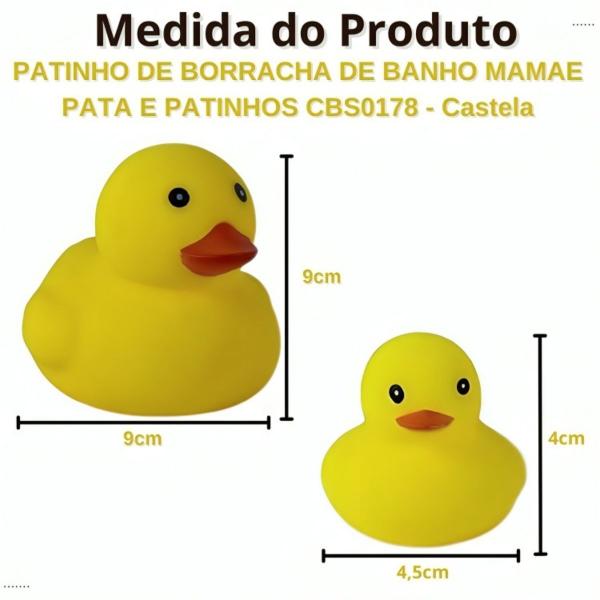 Imagem de Kit 4 Patinhos Brinquedo Infantil Para Banho Mae E Filhos - Castela