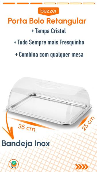 Imagem de kit 4 pçs Açucareiro Manteigueira Boleira Retangular + Porta Frios Bandeja Inox Kit Café da Manhã Chá da Tarde Churrasco