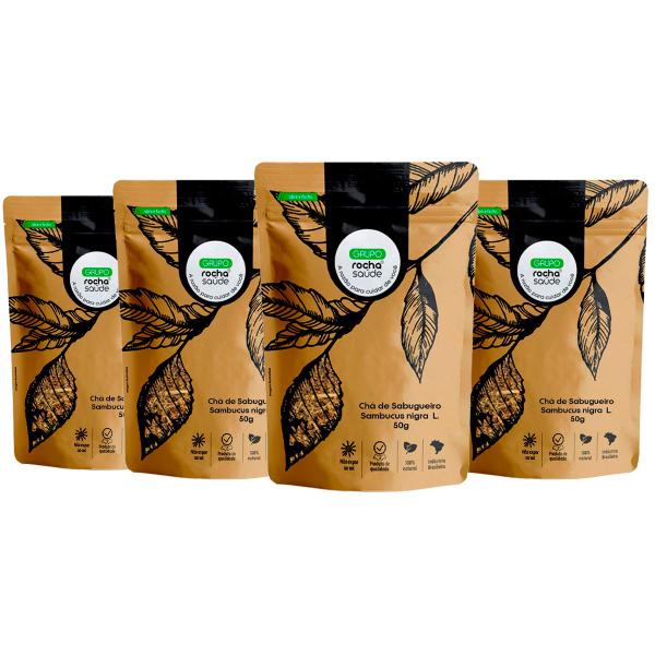 Kit 4 pct Chá de Sabugueiro - Sambucus Nigra - L. 50g cada - Rocha Saúde Imagem de Kit 4 pct Chá de Sabugueiro - Sambucus Nigra - L. 50g cada