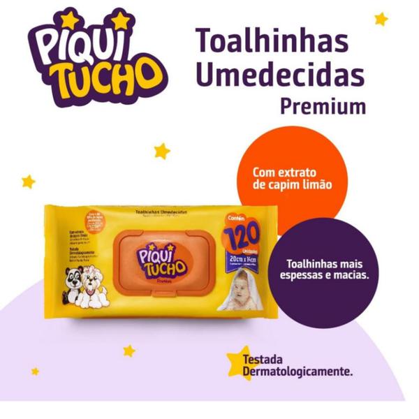 Imagem de Kit 4 PCT Piquitucho Toalhinhas Umed Premium Com 120 UN CADA