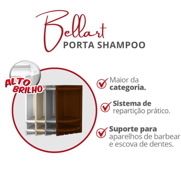 Imagem de Kit 4 Peças De Porta Shampoo Bellart Coloridos Dimensional 255 x 440mm Durín