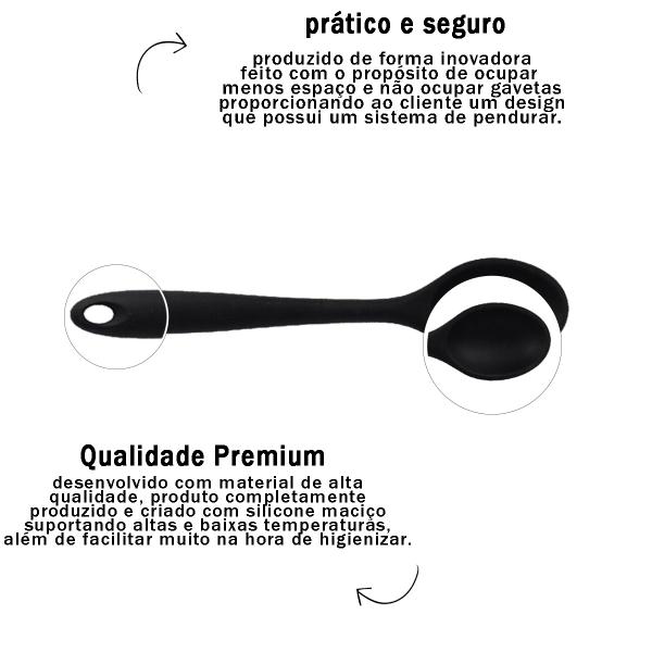 Imagem de Kit 4 Peças de Utensílios de Silicone Para Cozinha Espátula Colher de Servir Colher SU211308-211309-211311-211310