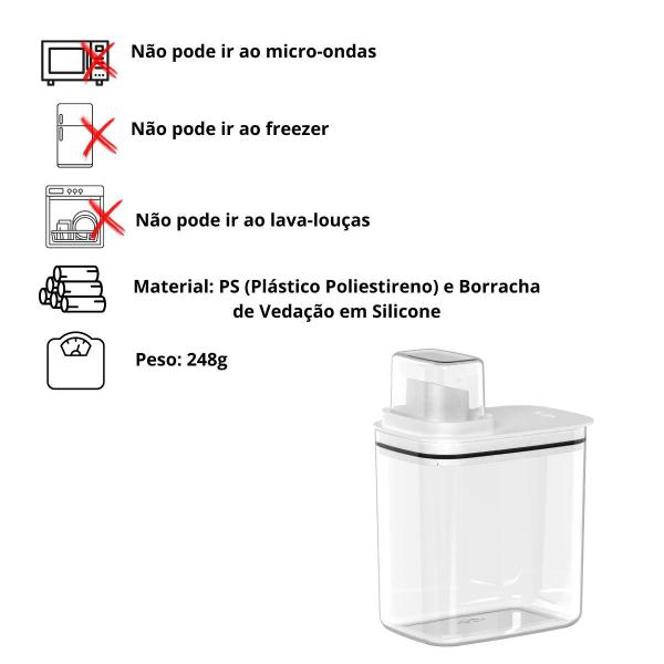 Imagem de Kit 4 Peças Dispenser Flow 1,5l 2,3l Lavanderia Organização