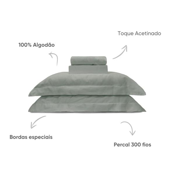 Imagem de Kit 4 Peças Para Cama King - Luxo 300 Fios