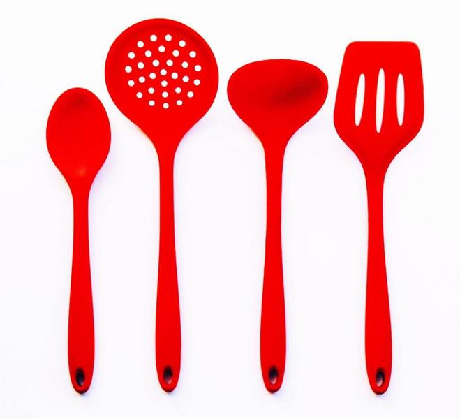 Imagem de Kit 4 Peças Silicone - Luxo - Vermelho