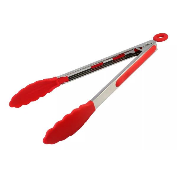 Imagem de Kit 4 Pegador Multiuso de Silicone Pinça P/ Alimento 25,5cm