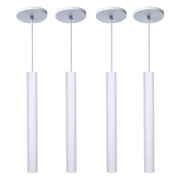 Imagem de Kit 4 Pendente Luminária Tubo Branco 30 Cm