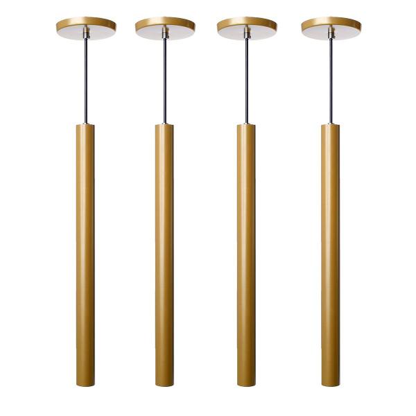 Imagem de Kit 4 Pendente Luminária Tubo Dourado Fosco 50 Cm