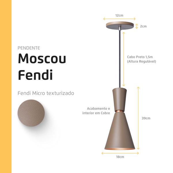 Imagem de Kit 4 Pendente Lustre Luminária Cone Moscou 39cm Fendi