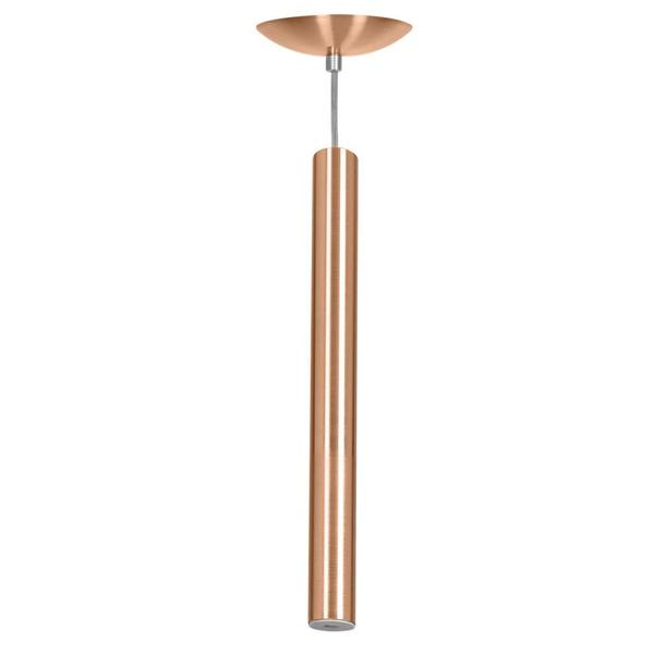 Imagem de Kit 4 Pendente Tubo Cilindro Alumínio Cobre 50Cm + Led 3k