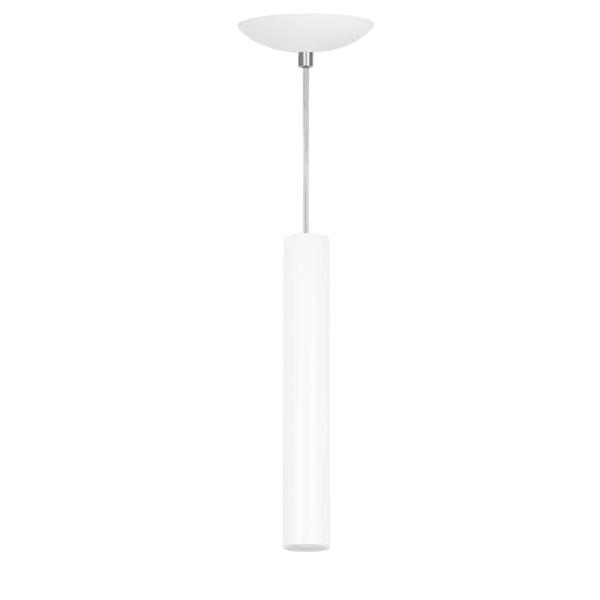 Imagem de kit 4 Pendente Tubo Cilindro Branco 30Cm + Led 3k