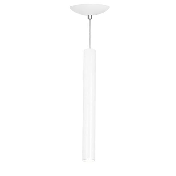 Imagem de Kit 4 Pendente Tubo Cilindro Branco 40Cm + Led 6k