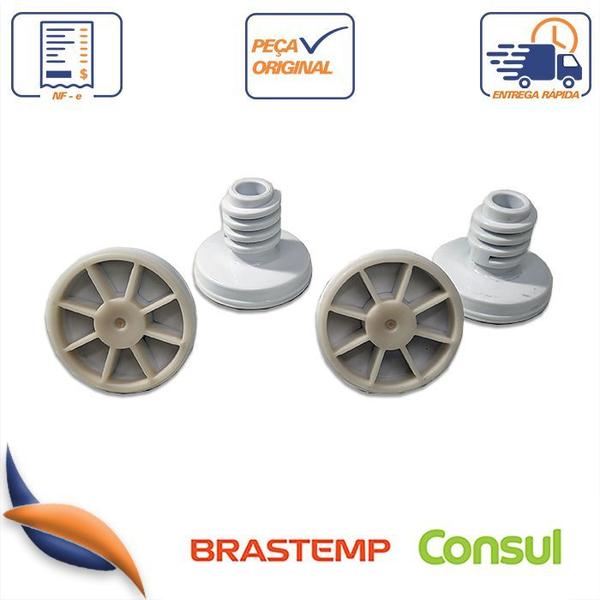 Kit 4 Pés Nivelador Lavadora Brastemp Consul W10658798 - Brastemp e Consul Imagem de Kit 4 Pés Nivelador Lavadora Brastemp Consul W10658798
