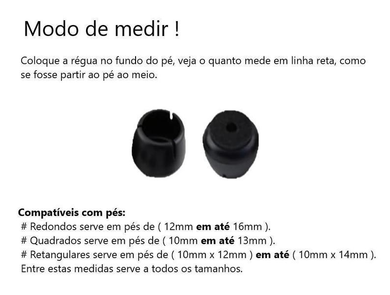 Imagem de Kit 4 Pezinho De Silicone Semirrígido Com Feltro 12-16Mm