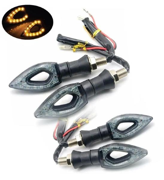 Imagem de Kit 4 Piscas Led Esportivo Moto Seta Universal Vado Preto