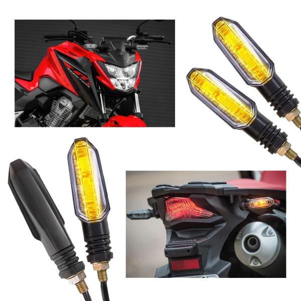 Imagem de Kit 4 Piscas Setas Sequenciais Led Universal Motos Twister