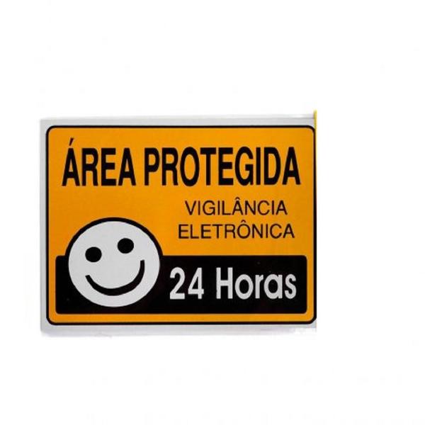 Imagem de KIT 4 PlacaS de Sinalização 15x20 área Protegida 24 Horas