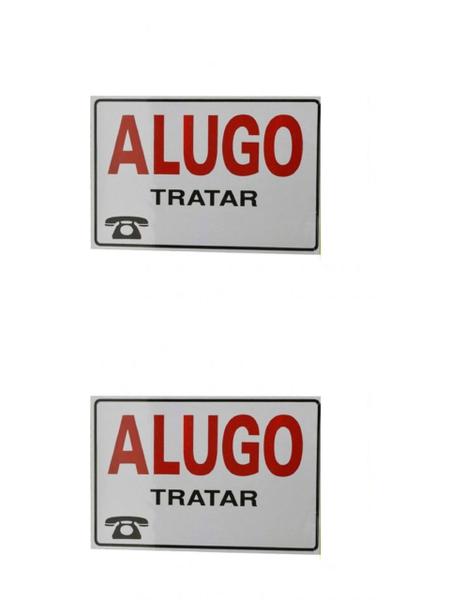 Imagem de KIT 4 PlacaS DE Sinalização 30x20 FRASE Alugo, locação