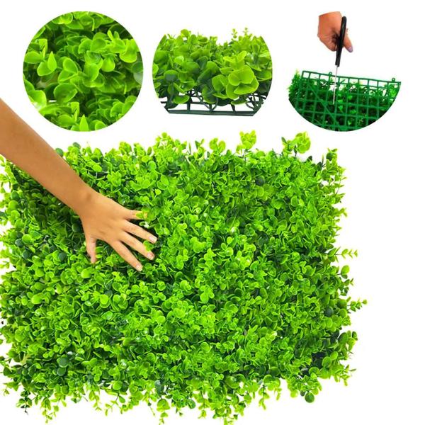 Imagem de Kit 4 Placas Verde Jardim Vertical Artificial Muro Inglês 40x60cm