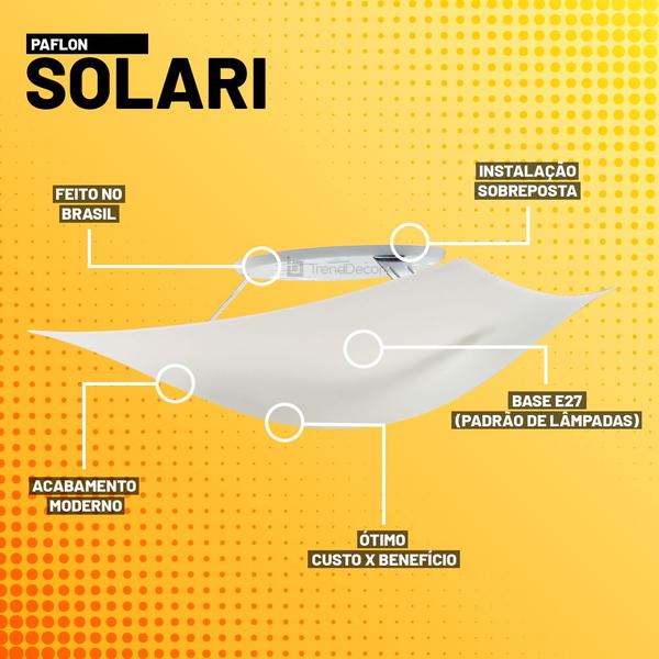 Imagem de Kit 4 Plafon Luminária de Teto Taschibra Solari Quadrado 2x E27 com Lâmpadas