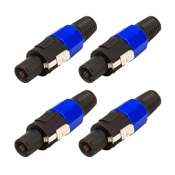 Imagem de Kit 4 Plug Speakon Macho Conector Com Trava 4 Pinos ul