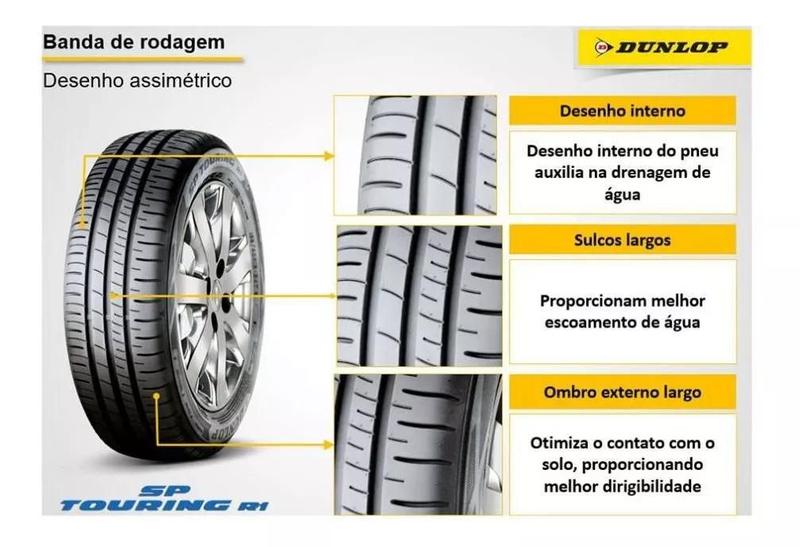 Imagem de Kit 4 Pneus Dunlop Aro 14 185/70r14 Touring Sp R1 Ril 88t