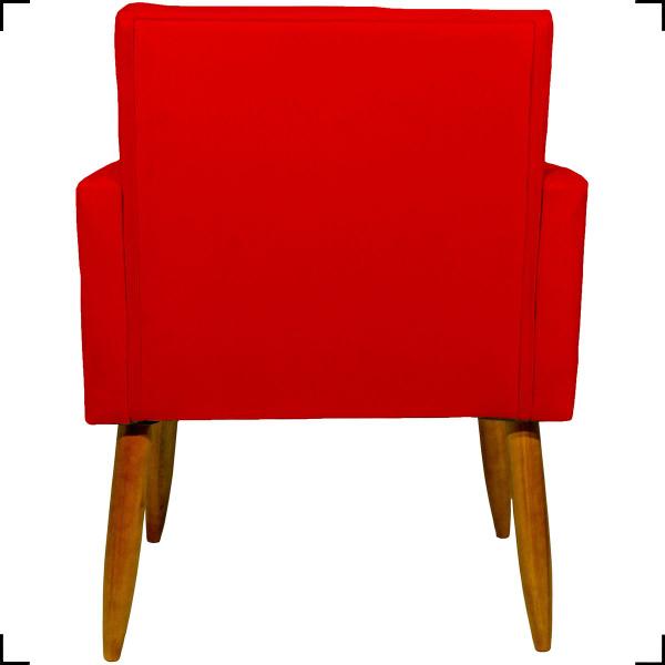 Imagem de Kit 4 Poltrona Decorativa Confortável Para Recepção + 2 Puff Suede Vermelho - Clique e Decore