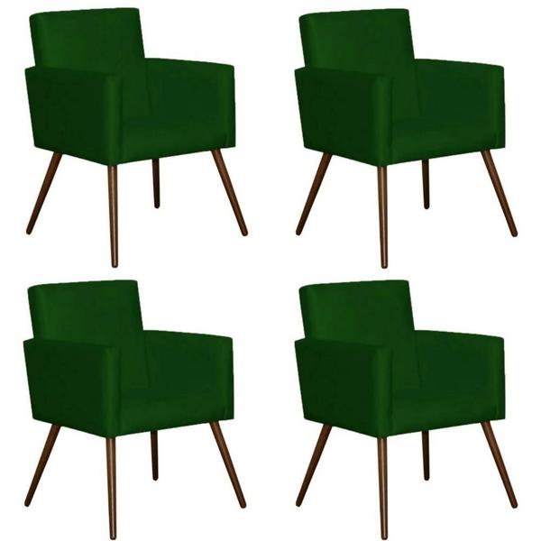 Imagem de Kit 4 Poltrona para Sala Nina Platinum Decor Verde