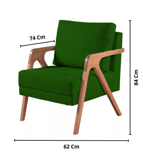 Imagem de Kit 4 Poltronas Decorativa Mona Veludo Verde - Kimi Décor