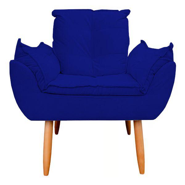 Imagem de Kit 4 Poltronas Decorativa Opala Sala de Estar Veludo Azul Marinho Kimi Decor