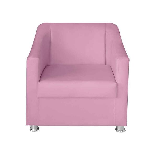 Imagem de Kit 4 Poltronas Decorativa para Sala de Estar 68cm Tilla Suede Rosa Bebê - Mafer