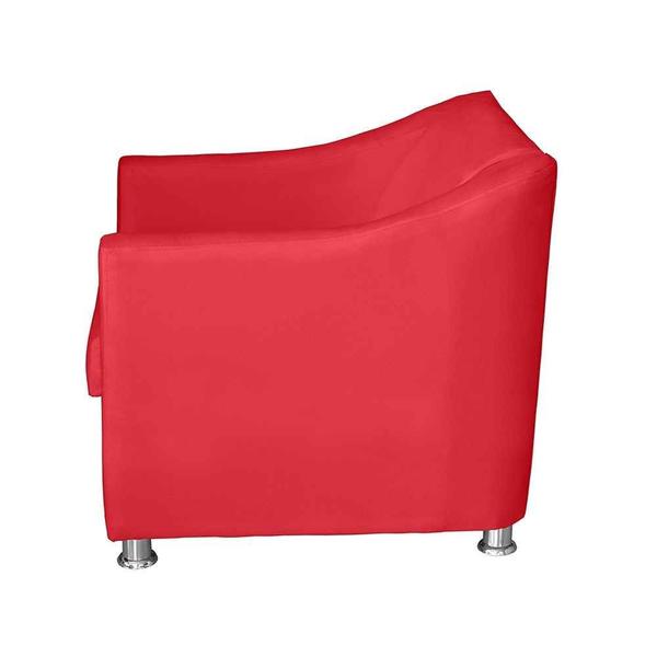 Imagem de Kit 4 Poltronas Decorativa para Sala de Estar 68cm Tilla Suede Vermelho - Mafer